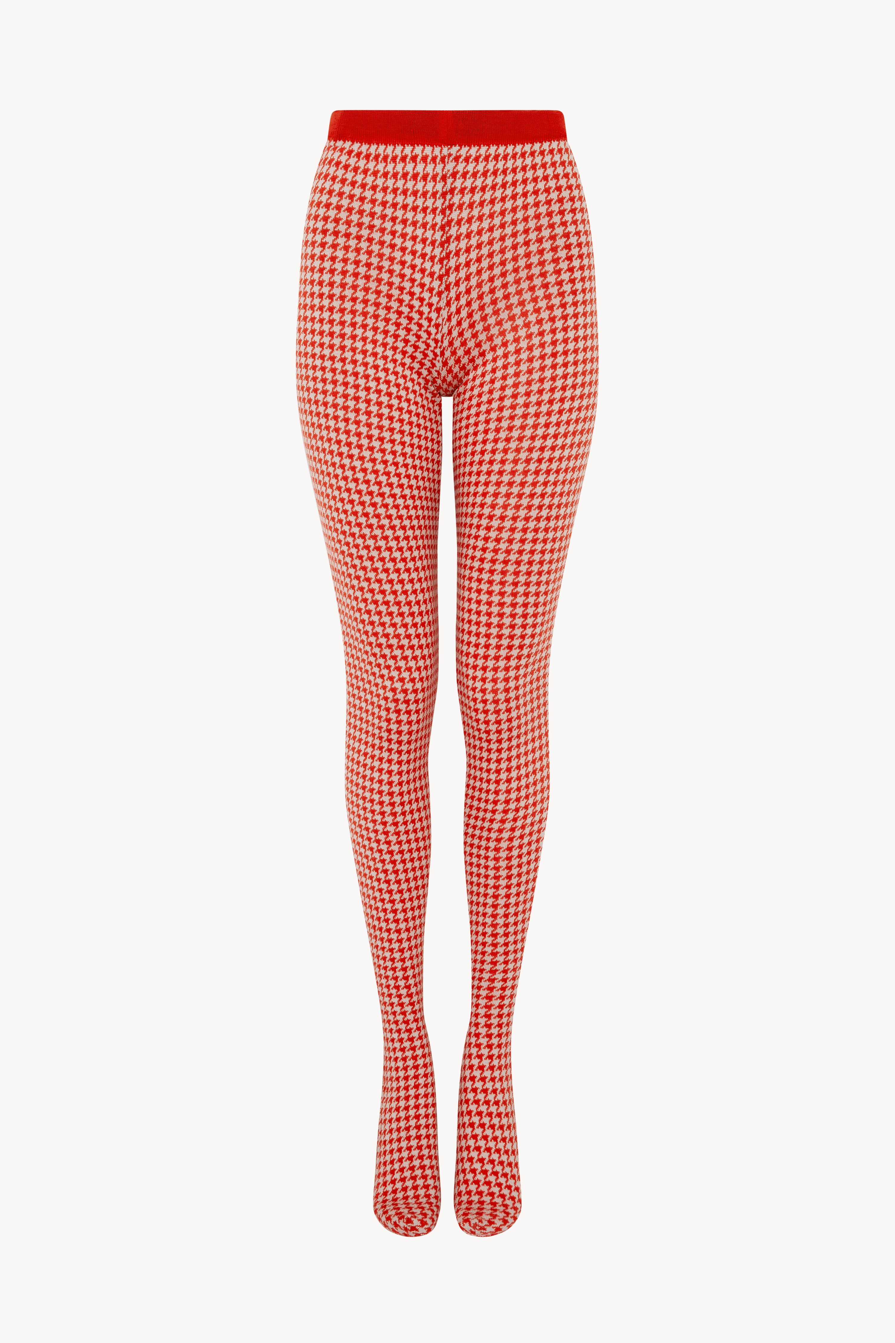 AW24 Red Houndstooth Tights