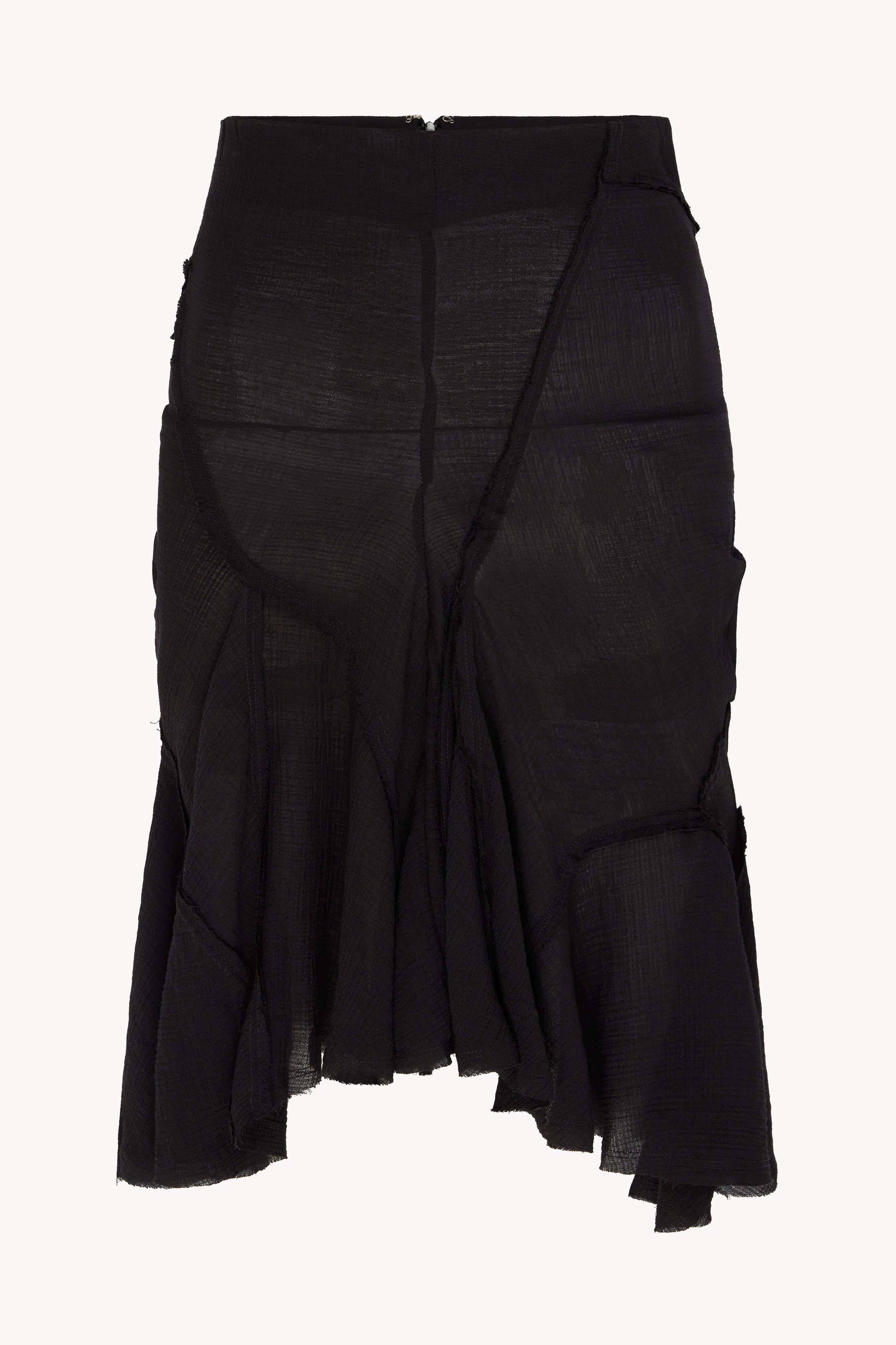 BLACK MINI FLAME SKIRT - VISCOSE