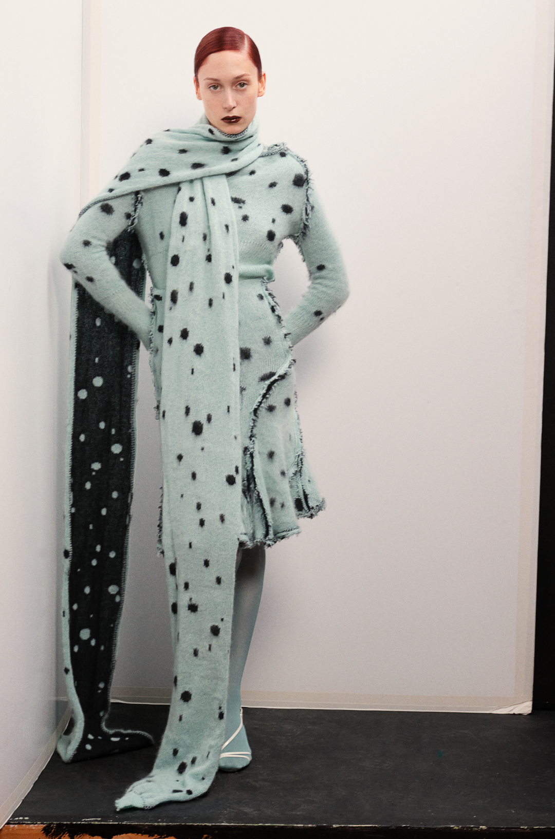 Mint Dalmatian Mohair Cardigan