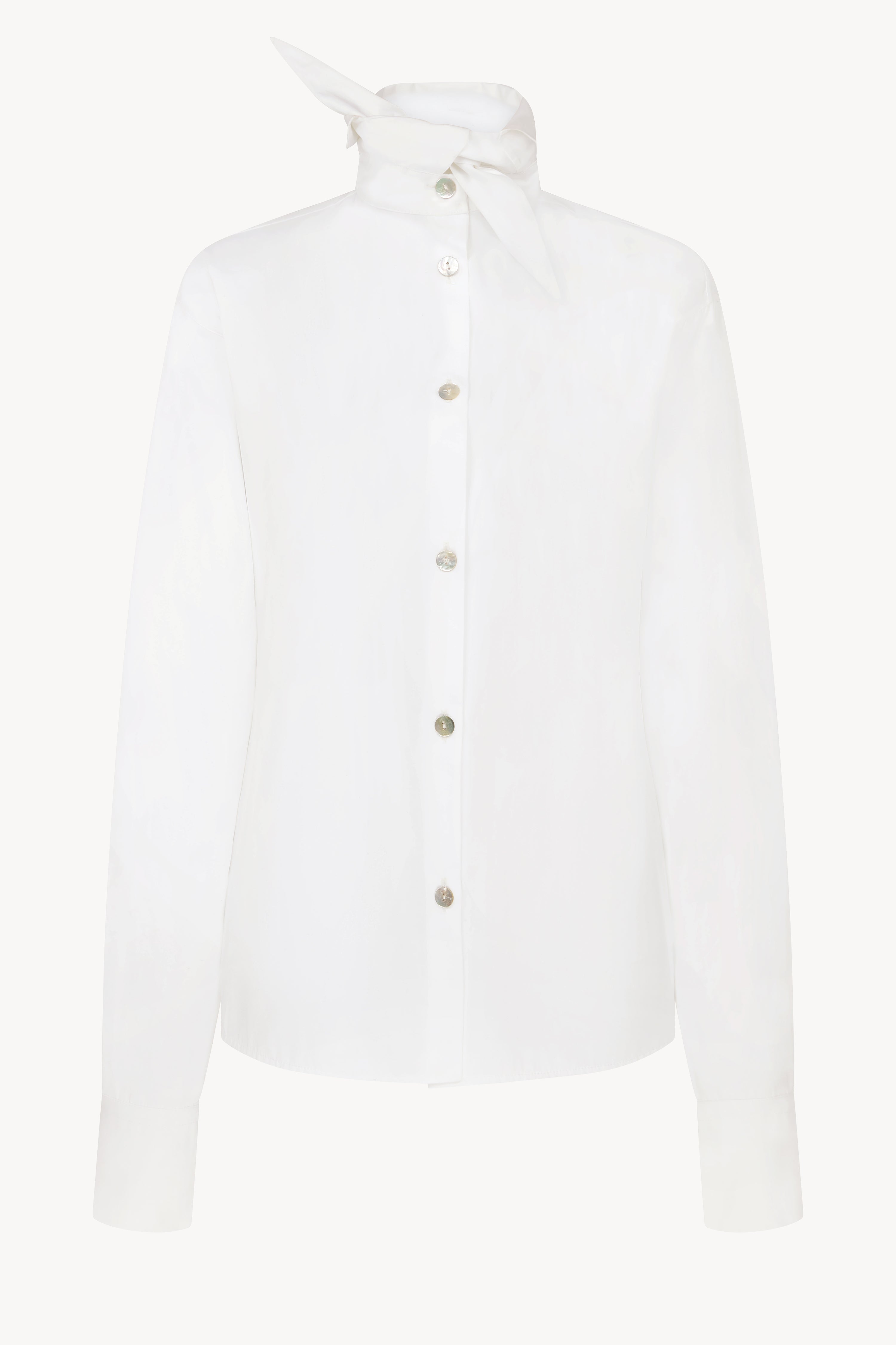 WHITE DAGGER COLLAR PINCHED WAIST SHIRT