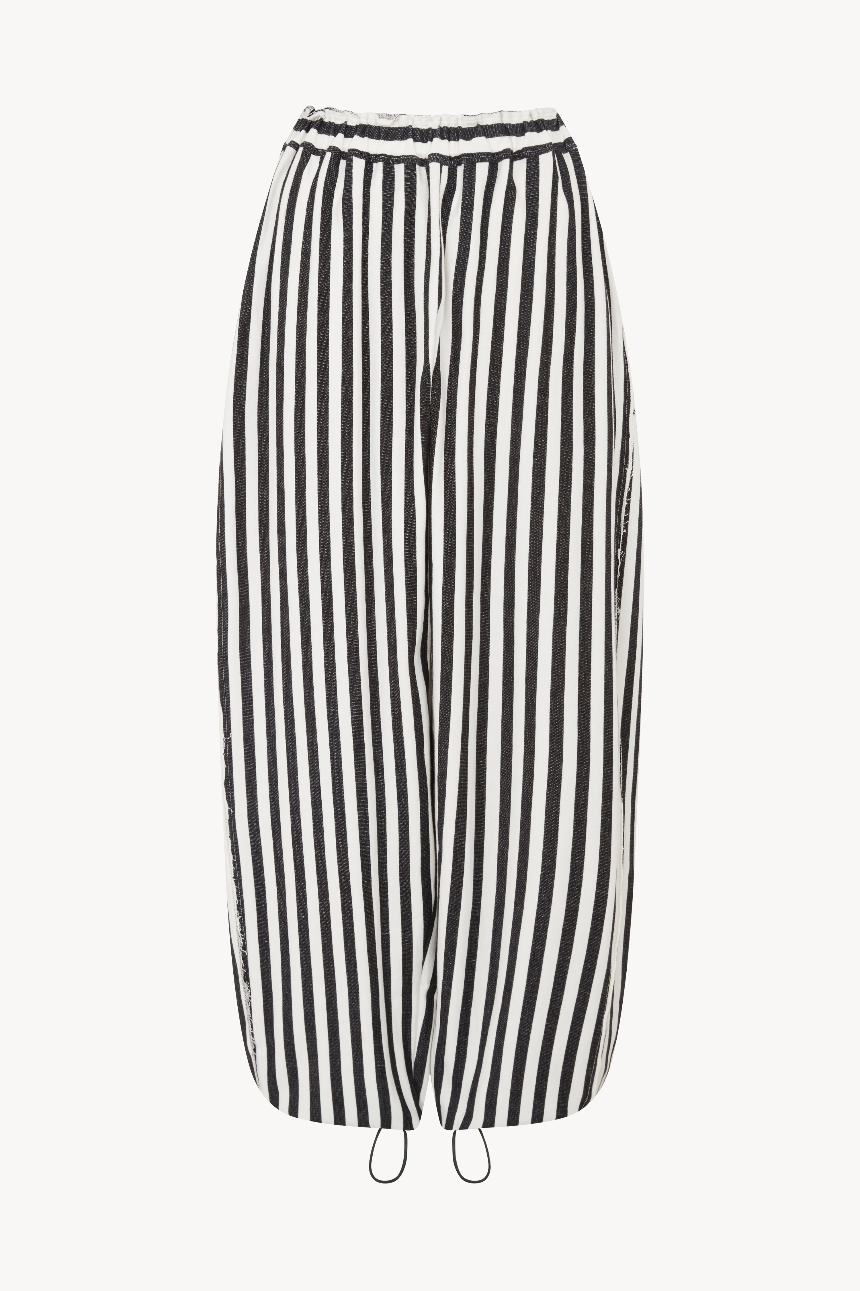 BLACK AND WHITE STRIPED WARM-UP TROUSERS